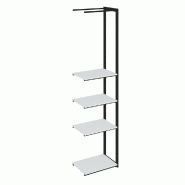 Suite structure Cage noir 58x40x240cm 4 tablettes blanc