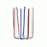 Verre Tirache Zafferano En Verre Borosilicate Bicolore Bleu Améthyste Boîte De 6 Pièces - bleu tr00105
