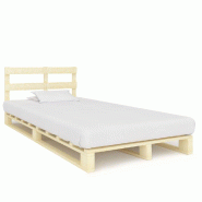 VidaXL Cadre de lit de palette sans matelas bois pin massif 120x200 cm Modèle Corvelor - Bois massif 285243