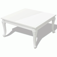 VidaXL Table basse 80x80x42 cm Blanc brillant Modèle Atlas Creator - 243379