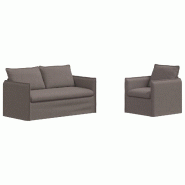 Canapé 2 pcs Taupe 196 x 82 x 85 cm tissu Modèle Apex Panorama Sud - Matériau naturel 8721364374584