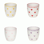 Coffret de 4 tasses Love 13 cl -  Multicolore  Porcelaine Table Passion - multicolore porcelaine 3106232961106