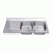 FRICOSMOS Évier avec deux cuves à droite et égouttoir de 550 mm. - inox FRCU004D