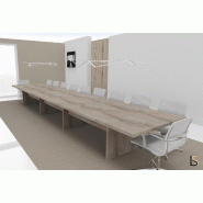Grande table de réunion rectangulaire TAK - Mobel Linea. - Non, 600, Chêne grisé_0