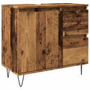 Helloshop26 - Armoire de lavabo moderne design industriel salle de bain 65 x 33 x 60 cm en bois vieux 02_0051106 - Bois massif 3000236745109