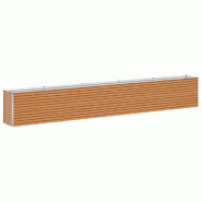 Helloshop26 - Jardinière surélevée design industriel extérieur 485 x 50 x 68 cm drainage optimal en acier galvanisé marron clair 02_0059043 - mar
