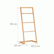 Helloshop26 - Porte-serviettes vêtements sur pied 98 cm bambou 13_0002277 - Bambou 3000132668984