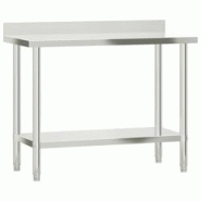 Helloshop26 - Table de travail de cuisine professionnelle avec dosseret 110 x 55 x 93 cm acier inoxydable 02_0045408 - 3000220663198 Helloshop26 - Table de travail de cuisine professionnelle avec dosseret 110 x 55 x 93 cm acier inoxydable 02_0045408 - 3000220663198