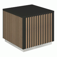 Podium 1 porte push-pull Vertigo T01 MDF naturel et noir 45x45x40cm
