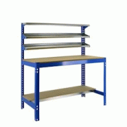 PROREGAL Établi BUFFALO avec étagère avant | HxLxP 84x150x76cm | Capacité de charge 600kg | Bleu - bleu métal RS35-07 PROREGAL Établi BUFFALO avec étagère avant | HxLxP 84x150x76cm | Capacité de charge 600kg | Bleu - bleu métal RS35-07