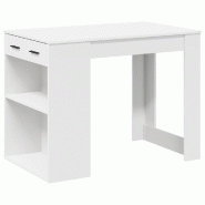 VidaXL Bureau avec tiroir et étagère blanc bois d'ingénierie Modèle Boréal Panorama Confort - 858686 VidaXL Bureau avec tiroir et étagère blanc bois d'ingénierie Modèle Boréal Panorama Confort - 858686