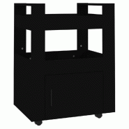 VidaXL Chariot de cuisine Noir 60x45x80 cm Bois d'ingénierie - noir Bois manufacturé 816825