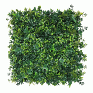 WellHome - Jardin vertical artificiel - panneau de haie 100x100 cm pour intérieur et extérieur, feuilles vertes - vert WH15562