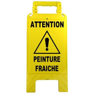 Chevalets jaune de signalisation de dangers avec crochets pour chaines - CHVLPPJN-NV01/PF_0