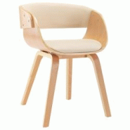 Décoshop26 - Chaise de salle à manger bois courbé et synthétique crème CDS020022 - 3001047099788 Décoshop26 - Chaise de salle à manger bois courbé et synthétique crème CDS020022 - 3001047099788