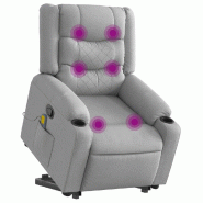Fauteuil de massage inclinable Gris clair Tissu Modèle Roméo - 8721012218055_0