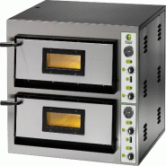Four à pizza électrique professionnel FIMAR. Modèle FMEW6+6 manuel. 2 chambres de cuisson avec plan réfractaire. Capacité 12 pizzas - 836