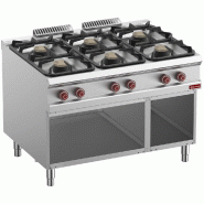 Fourneau avec 6 bruleurs gaz armoire ouverte - PG9/6BA12-N