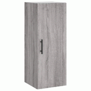 Helloshop26 - Armoire murale sonoma gris 34,5 x 34 x 90 cm design pratique rangement élégante en bois d'ingénierie gris 02_0048678 - gris Bois mass