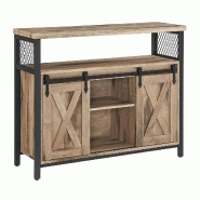 Helloshop26 - Buffet de salle à manger placard de cuisine 33 x 100 x 80 cm meuble de rangement armoire portes de grange coulissantes 12_0004531 - 300