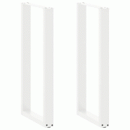 Helloshop26 - Lot de 2 pieds de table de bar en U avec niveleurs réglables 50 x 100 cm design moderne en acier blanc 02_0057473 - blanc acier 3000240