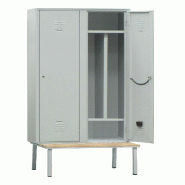 ITALCONCEPT L2G Vestiaire Industrie Salissante Acier Sur Banc, 2100 x 800 x 800mm - 3616350000484