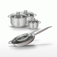 Lot de 2 Poêles 24/32cm & 3 Faitouts 14/20/24cm Elo Relief Solution - gris 3176239942224