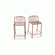 Lot de 2 tabourets haut in & out BRIS - brique