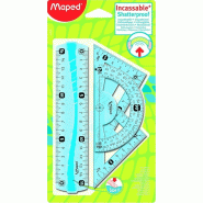 Maped Set de géométrie Flex,  4 pièces, coloris assortis - 3154142440693