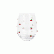 Novastyl - Lot de 4 gobelets 40cl en verre cerise - 3256391046524