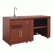 Oviala Business Oviala Cuisine d'extérieur 2 éléments avec évier en acier 96 x 170 x 66 cm brique - marron acier 115296