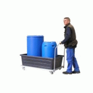 Plateau à roulettes en acier pour bac plat - 2 fûts de 220L - réf. CUPE-2F220-FP