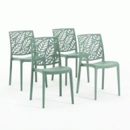 RATTATAN Set 4 Chaises en polypropylène avec fibre de verre empilables pour extérieur et jardin, bar et restaurant, cuisine design moderne - DAFNE - RATTATAN Set 4 Chaises en polypropylène avec fibre de verre empilables pour extérieur et jardin, bar et restaurant, cuisine design moderne - DAFNE -