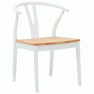 VidaXL Chaise de salle à manger 2 pcs Blanc et Naturel Modèle Orion Moderne - 42020416