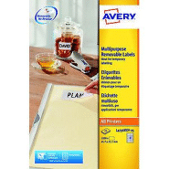 Avery L4736REV Etiquettes enlevables blanches 45,7 x 21,2 mm - 1200 étiquettes Avery L4736REV Etiquettes enlevables blanches 45,7 x 21,2 mm - 1200 étiquettes