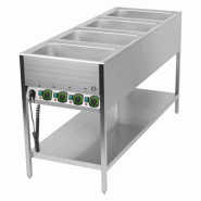Bain marie stationnaire électrique GN 4-1/1 commande sur le côté court avec étagère basse RM - BMSK 4120 - RM Gastro - 0615402949859