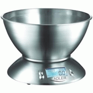 Balance de cuisine Adler AD 3134 avec bol 2L, capacité 5kg, précision 1g - 3701123975028 Balance de cuisine Adler AD 3134 avec bol 2L, capacité 5kg, précision 1g - 3701123975028