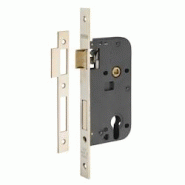 Boitier de serrure encastrable à cylindre pour porte d'entrée, axe 50mm, bouts carrés, têtière laitonnée - THIRARD - doré 3150260002065 Boitier de serrure encastrable à cylindre pour porte d'entrée, axe 50mm, bouts carrés, têtière laitonnée - THIRARD - doré 3150260002065