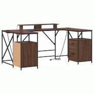 Bureau Chêne brun 182 x 101 x 87,5 cm Bois d'ingénierie Modèle Titan Panorama Advance - 8721288746979