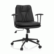 Chaise de bureau / Fauteuil pivotant SMALLO Similicuir noir hjh OFFICE - noir plastique 719222