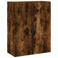 Helloshop26 - Armoire murale en bois d'ingénierie chêne fumé 69,5 x 34 x 90 cm grand espace de rangement design contemporain 02_0048600 - Bois mass