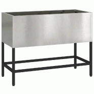 Helloshop26 - Bac de jardin surélevé moderne rectangulaire 60 x 26 x 45 cm résistant aux intempéries en acier inoxydable argent 02_0052099 - inox