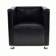 Helloshop26 - Fauteuil chaise siège lounge design club sofa salon de cube cuir synthétique noir 1102022/3 - noir polyester 3000140047764