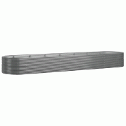 Helloshop26 - Jardinière bac lit surélevé plantes fleurs terrasse jardin de jardin acier enduit de poudre 584 x 140 x 68cm gris 02_0039676 - gris a