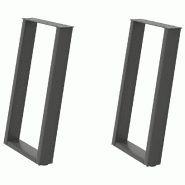 Helloshop26 - Lot de 2 pieds de table à manger en U réglables design moderne 60 x 72-73 cm en acier anthracite 02_0057070 - acier 3000239845639