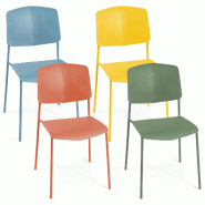 Helloshop26 - Lot de 4 chaises empilables pour salle à manger 54 x 46 x 84 cm confort ergonomique design moderne en PP multicoloré 20_0018768 - 3000