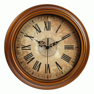 Horloge Murale Rétro Vintage IvoQ – 30cm - Mouvement Silencieux - ABS/Métal - Vintage - marron 8721161176152