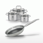 Lot de 3 Faitouts Elo Citrin & Poêle 28 cm Elo Relief Solution - gris 3176239959635