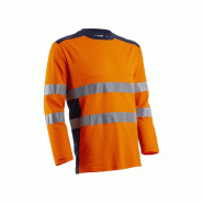 T-shirt manches longues - RIKKA - 55% CO/45% PES UPF 35+ 150g/m2 - Orange HV/Marine - COVERGUARD | 5RIK170_0