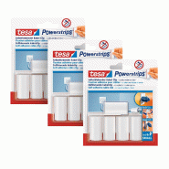 Tesa Powerstrips Crochets de Fixation Auto-Adhésifs Pour Câbles - Lot de 3 – Pour un Montage Sans Perçage et le Rangement de Câbles jusqu'à 8 m